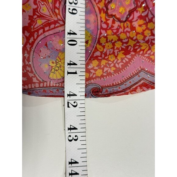 Room Two Sydney Floral Paisley Retro Y2K Colorful Midi Dress AU10 US 6 Glitter - Picture 9 of 12